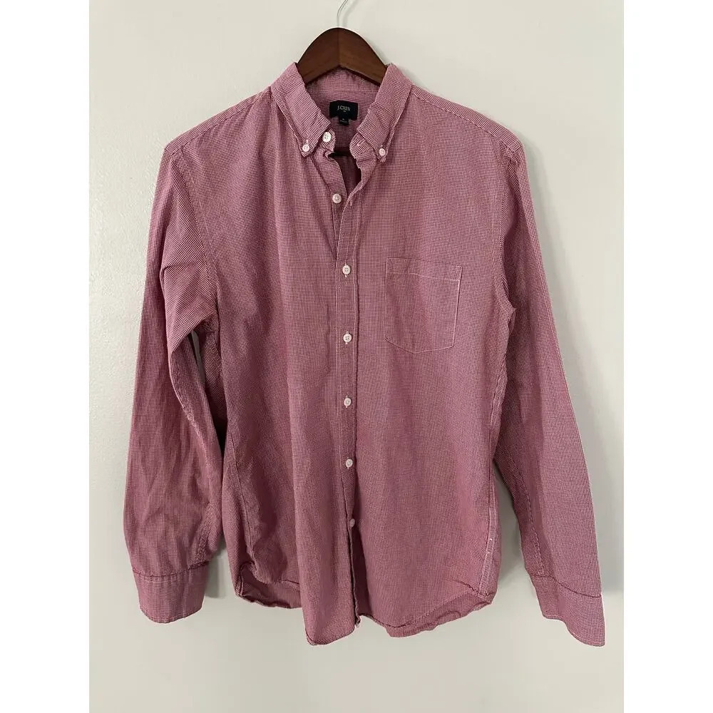 J. Crew Gingham Red Plaid Shirt Men's Medium